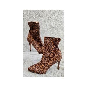 Jessica Simpson Valyn 4 Faux Suede Sock Stiletto‎ Heeled Ankle Boots Women Sz 8M